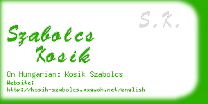 szabolcs kosik business card